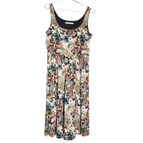 Peruvian Connection Floral Sleeveless Midi Dress Pima Cotton Modal Size Large - Picture 1 of 8